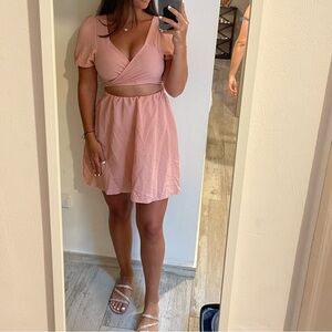 SHEIN Blush Pink Cut-Out Mini Dress